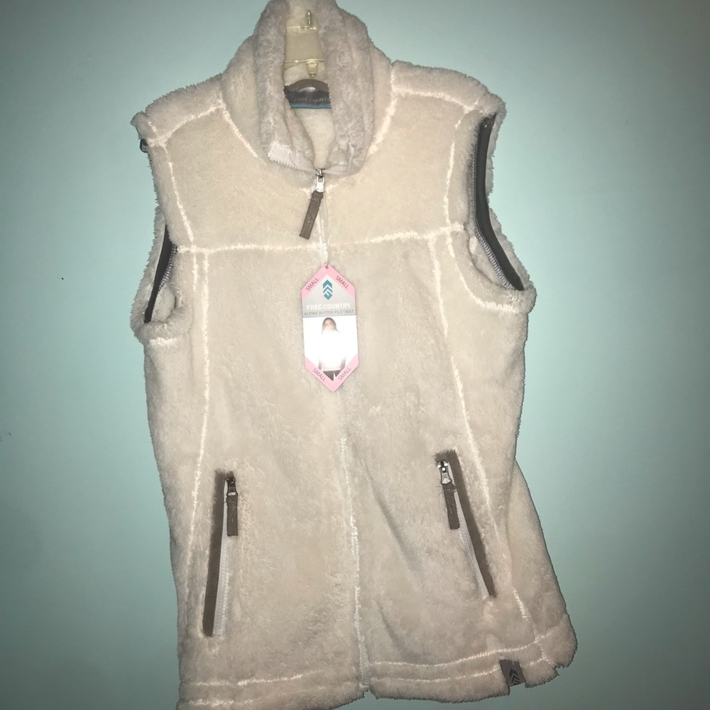 Women’s White Butter Pile Vest